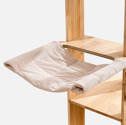 Solid Wood Multi-Level Cat Tower - 183cm