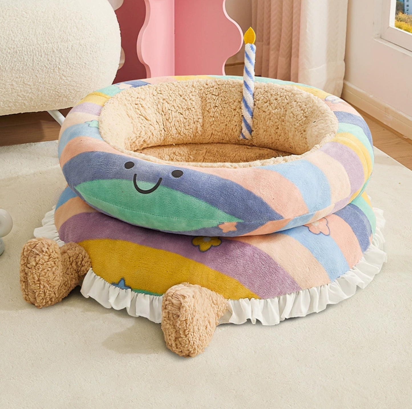 Double-Layer Cake Pet Bed – Deep-Sleep