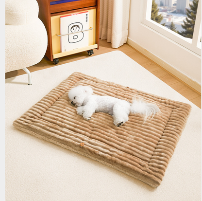 2-in-1 Foldable Plush Pet Mat and Nest Bed