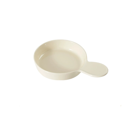 Pan-Style Ceramic Pet Feeding Bowl with Handle