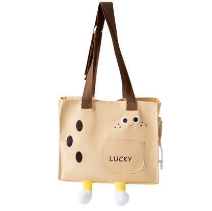 All-Season Pet Travel Tote – Breathable Canvas Carrier for Cats & Small Dogs