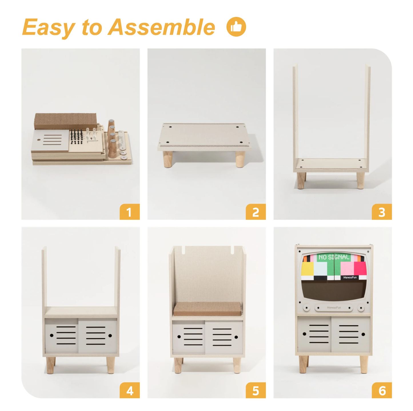 Wooden Retro TV Cat House & Storage Unit