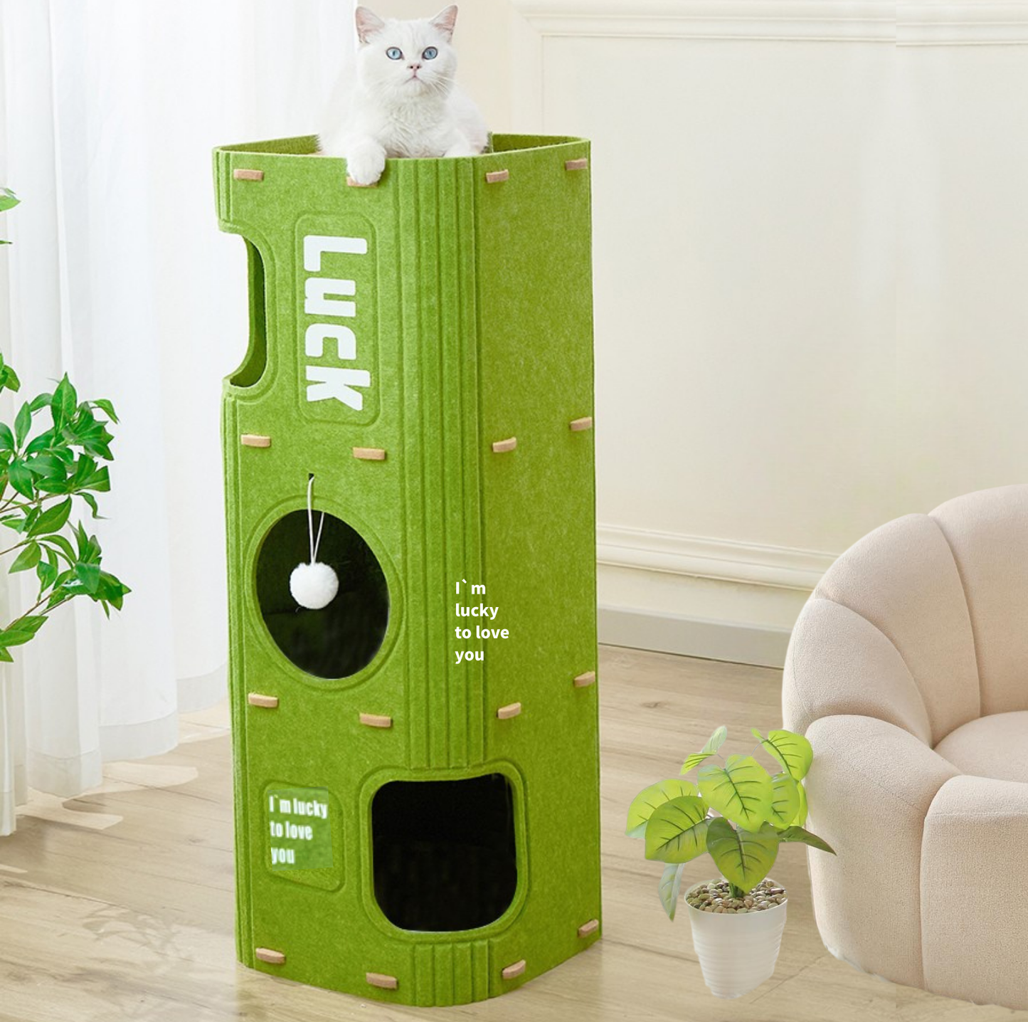 Three-Tier Felt Cat Climbing Tower