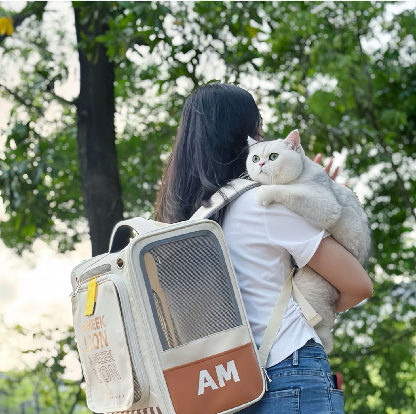 Expandable Pet Backpack Carrier with Mesh Tent