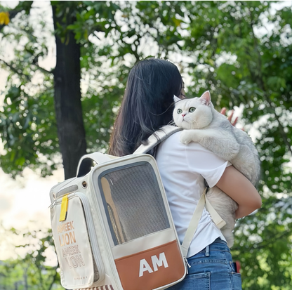 Expandable Pet Backpack Carrier with Mesh Tent