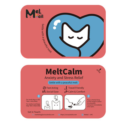 MelTail Meltcalm - Anxiety & Stress Relief Oral Strips for Dogs & Cats