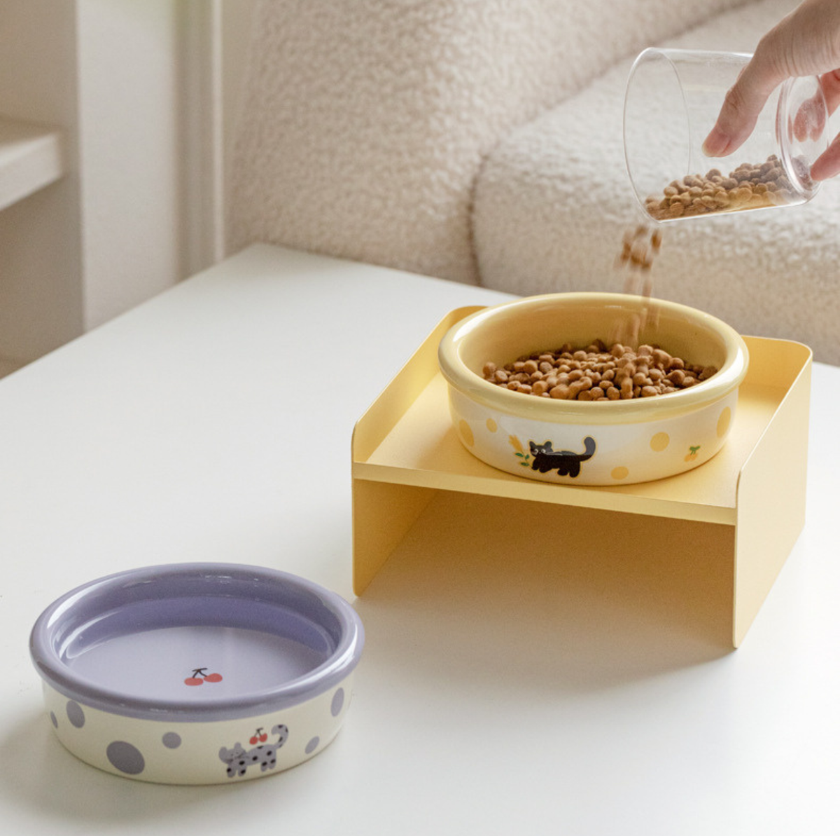 Patterned Ceramic Pet Feeding Bowl