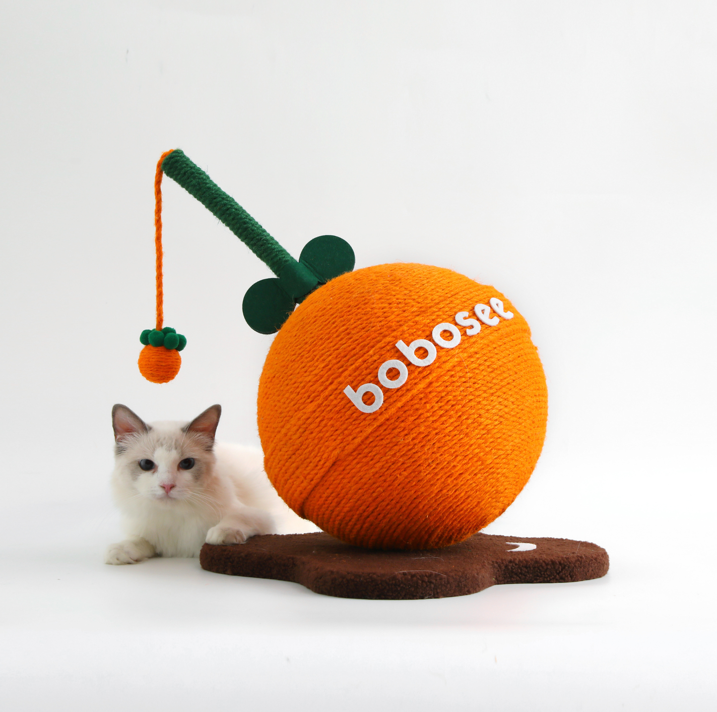 Fruit Lollipop Style Cat Scratcher Toy – Orange & Strawberry