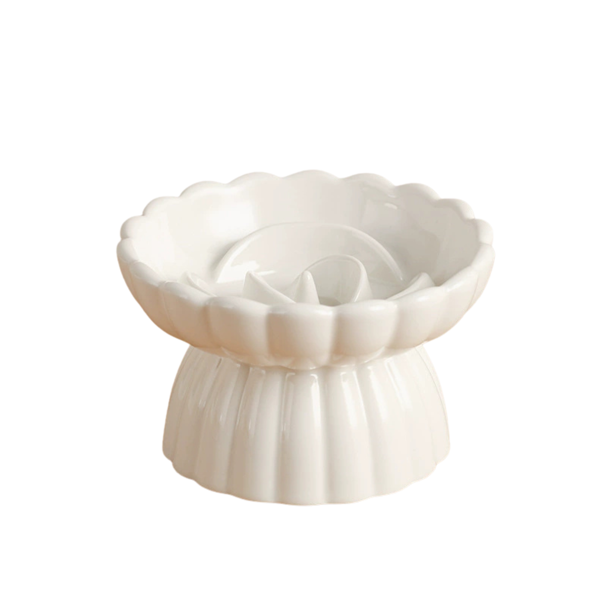 Rosette Ceramic Slow Feeder Pet Bowl