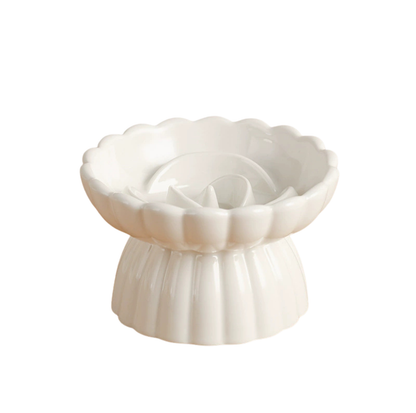 Rosette Ceramic Slow Feeder Pet Bowl