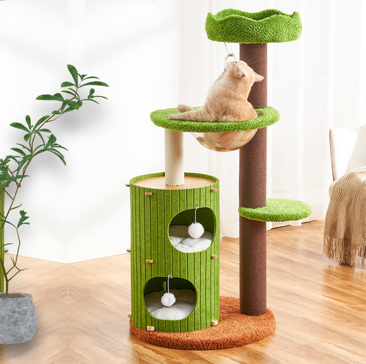 Forest Felt Covering Multi-Level Cat Tree