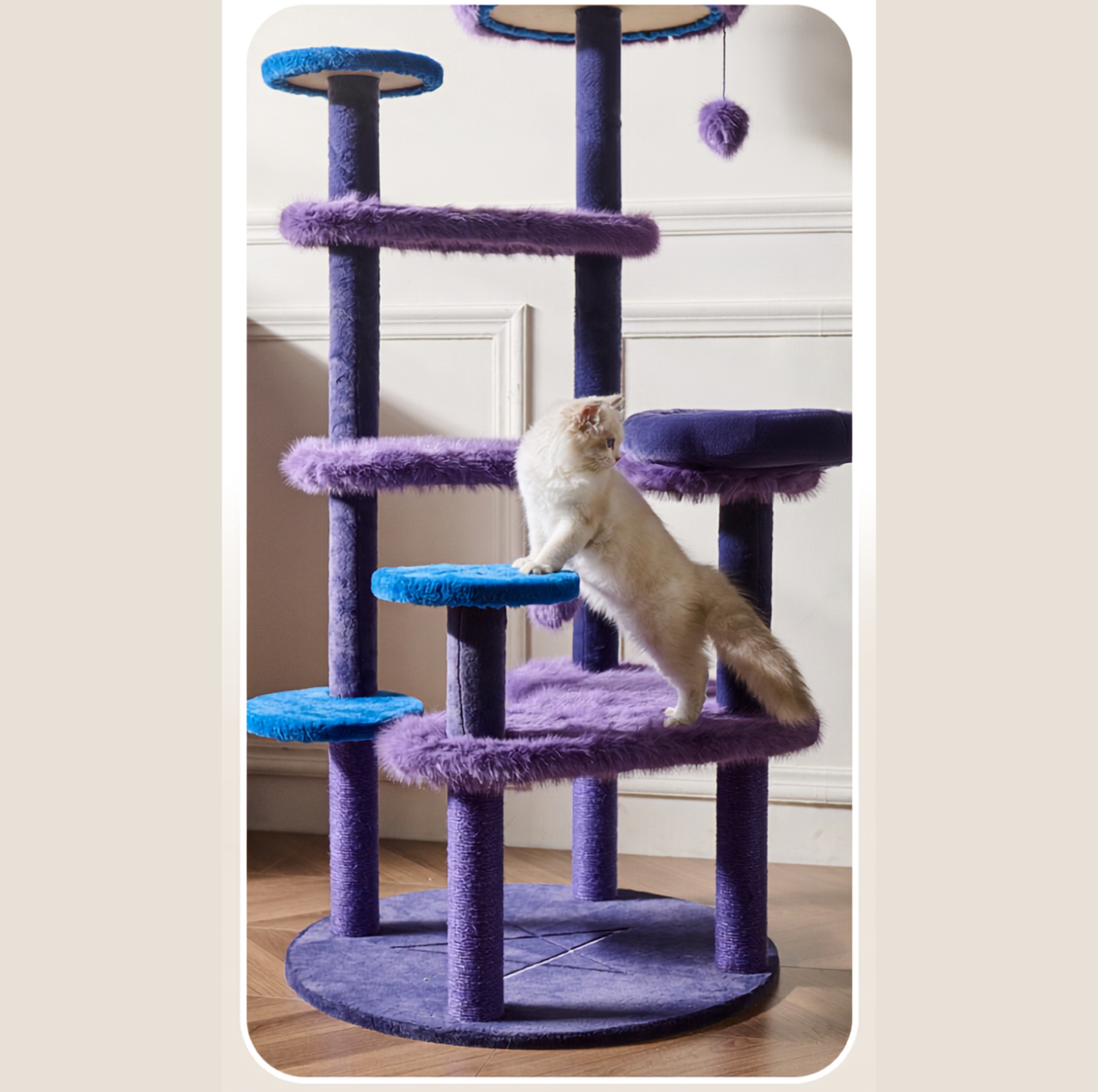 Halloween Witch Hat Cat Tree with Condo