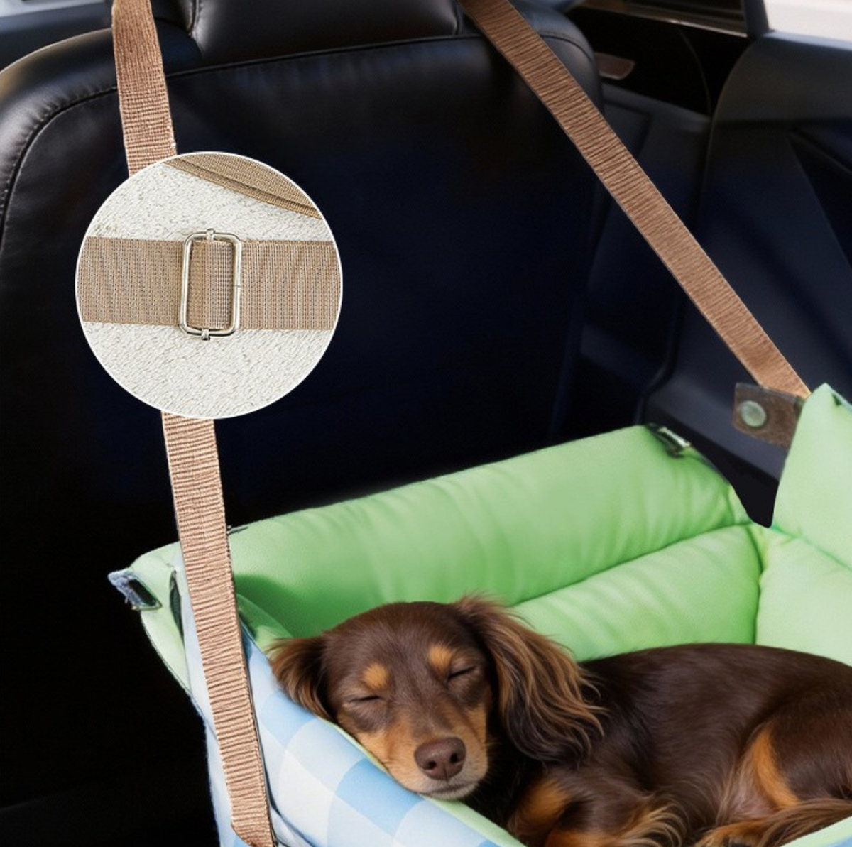 Water-Resistant Convertible Pet Car Seat and Bed with Safety Clip
