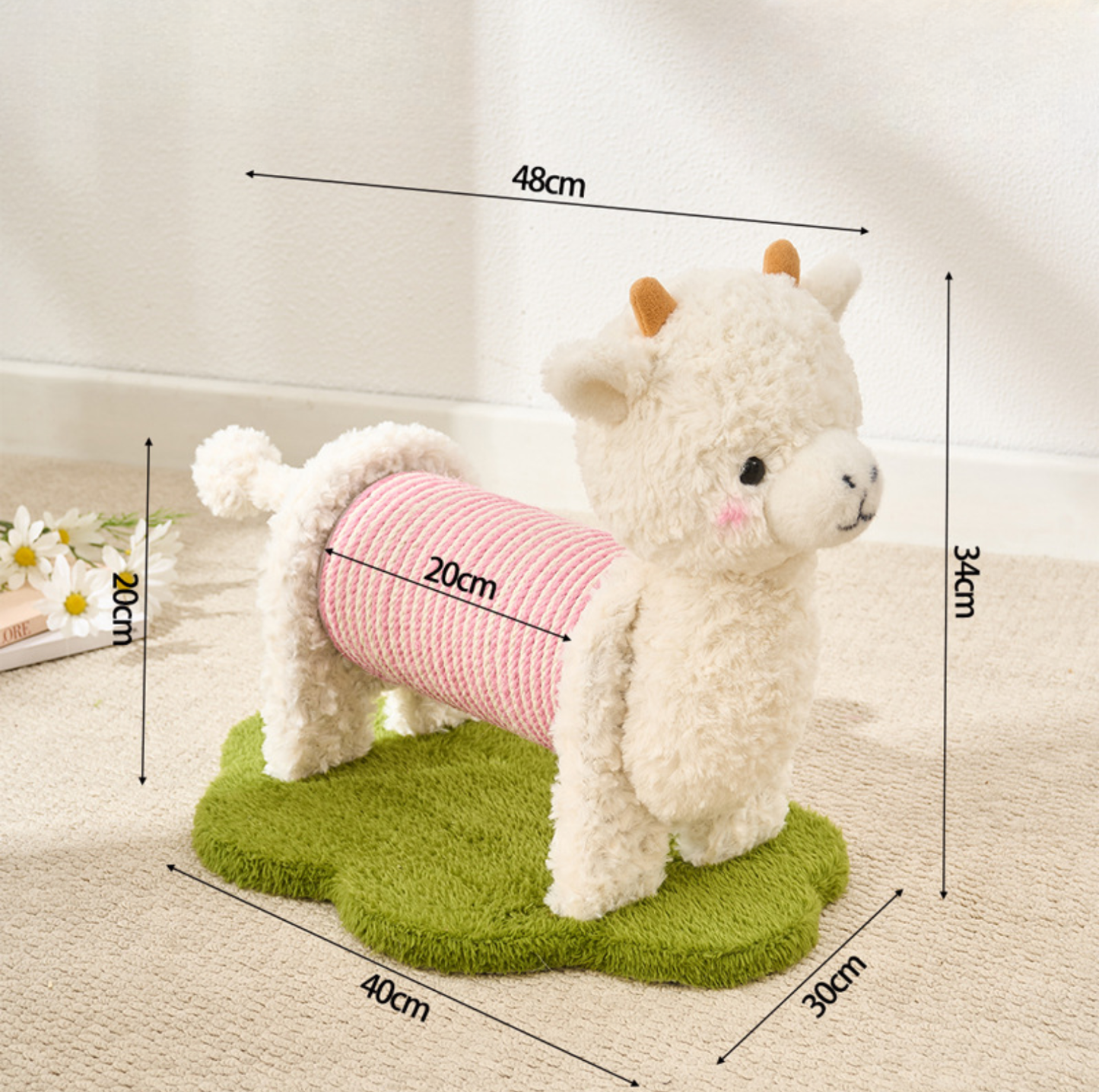 Alpaca Rotating Sisal Cat Scratcher Toy