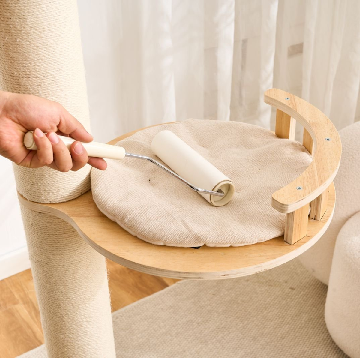 Adjustable Ceiling-Mounted Wooden Cat Tree - V02 (250-300cm)