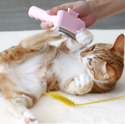 One-Click Self-Cleaning Pet Undercoat Deshedding Brush for Cats & Dogs