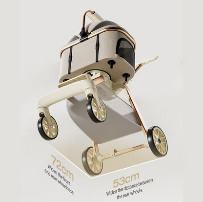 Detachable Pet Stroller – 2-in-1 Pet Carrier & Travel Trolley