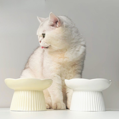 Rose-Styled Elevated Ceramic Pet Slow Feeder
