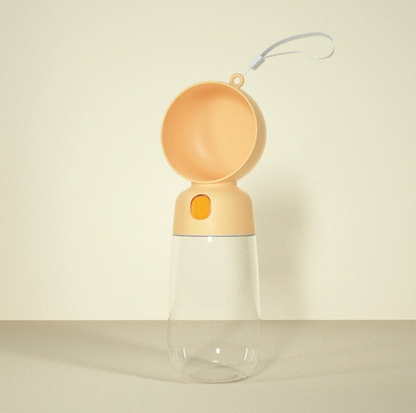 On-the-Go Portable Pet Water Bottle with Food Storage for Dogs & Cats