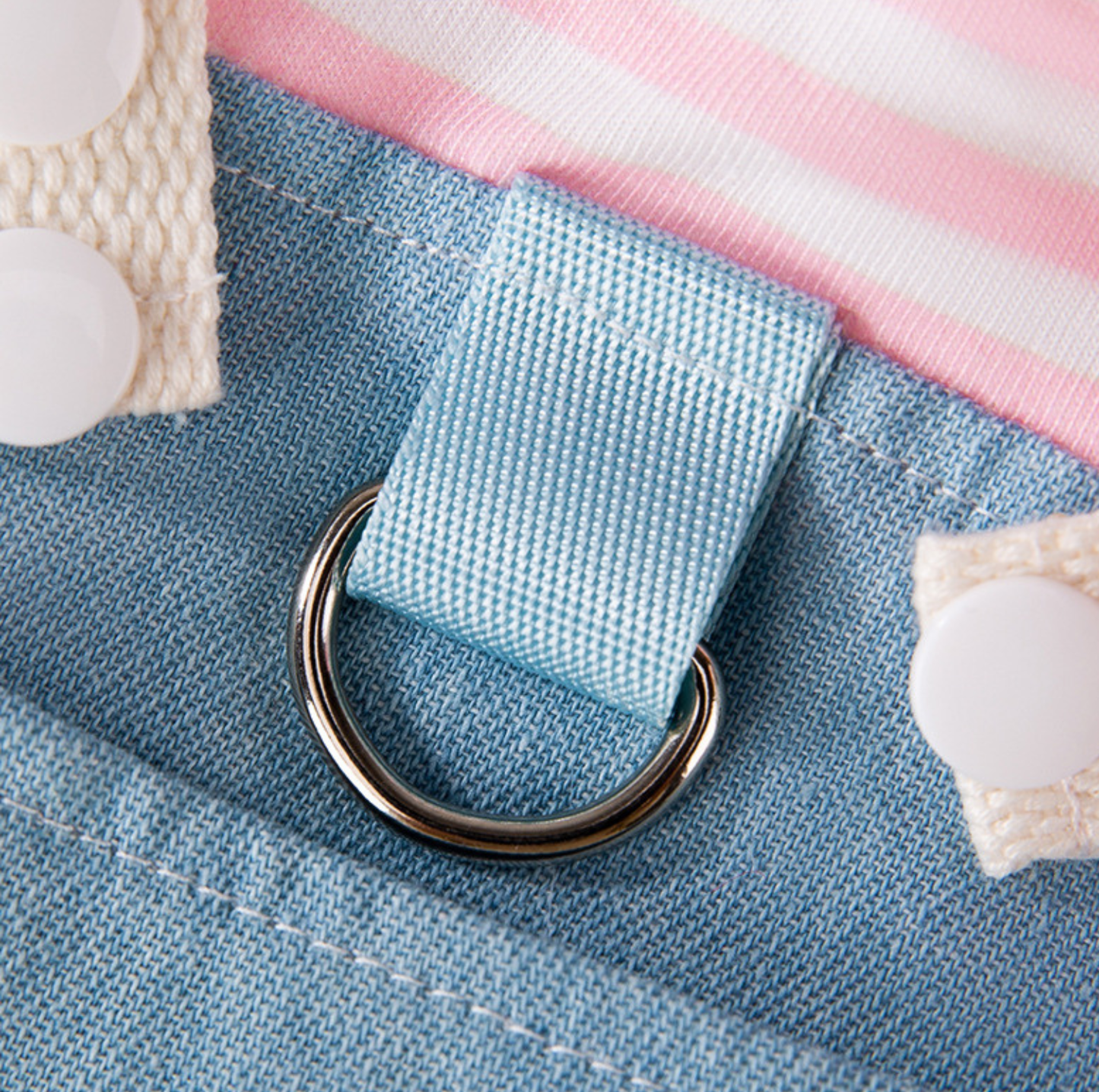 Denim Patchwork Pet Dress with D-Ring for Cats & Small Dogs