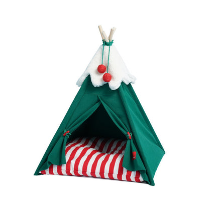 Festive Teepee: ZeZe's Christmas-Themed Pet Tent