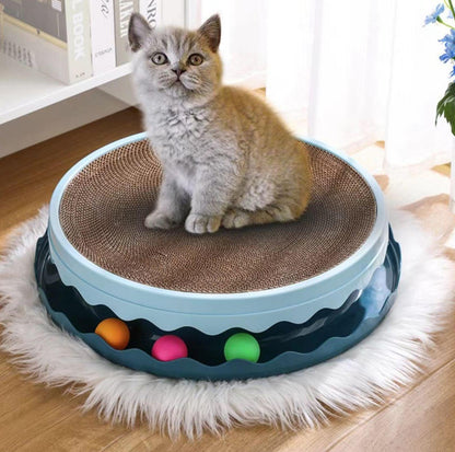 Double-Layer Cat Scratcher with Trackballs & Detachable Core