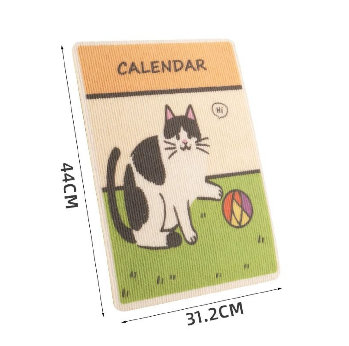 Playful Tuxedo Cat Calendar-Style Scratcher Board