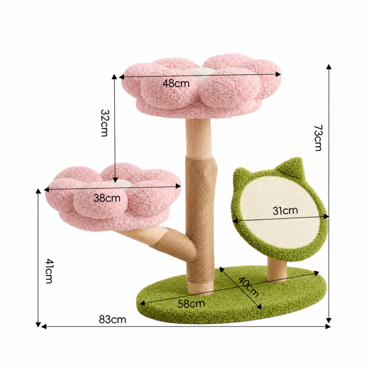 Four Seasons Natural Wood Flower Cat Tree