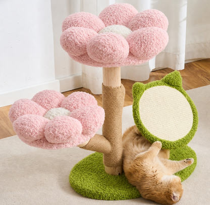 Four Seasons Natural Wood Flower Cat Tree