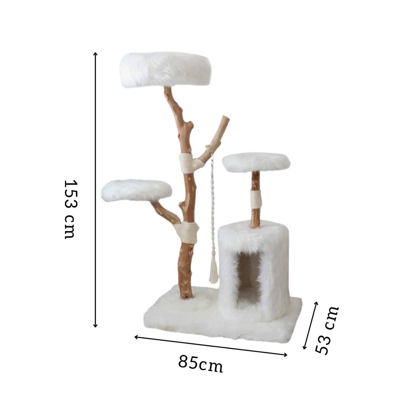 Cmisstree Cloud Series Cat Climbing Tree with House - Natural Fruitwood