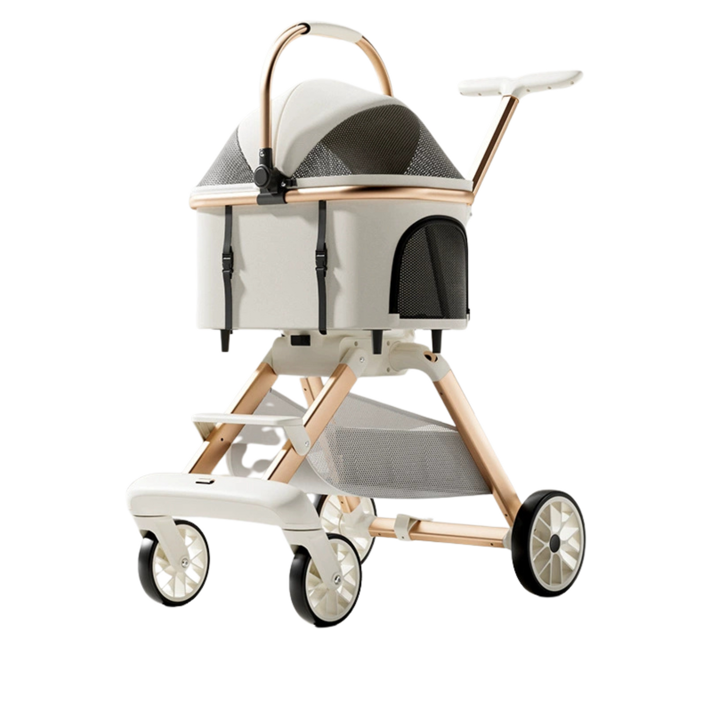 Detachable Pet Stroller – 2-in-1 Pet Carrier & Travel Trolley