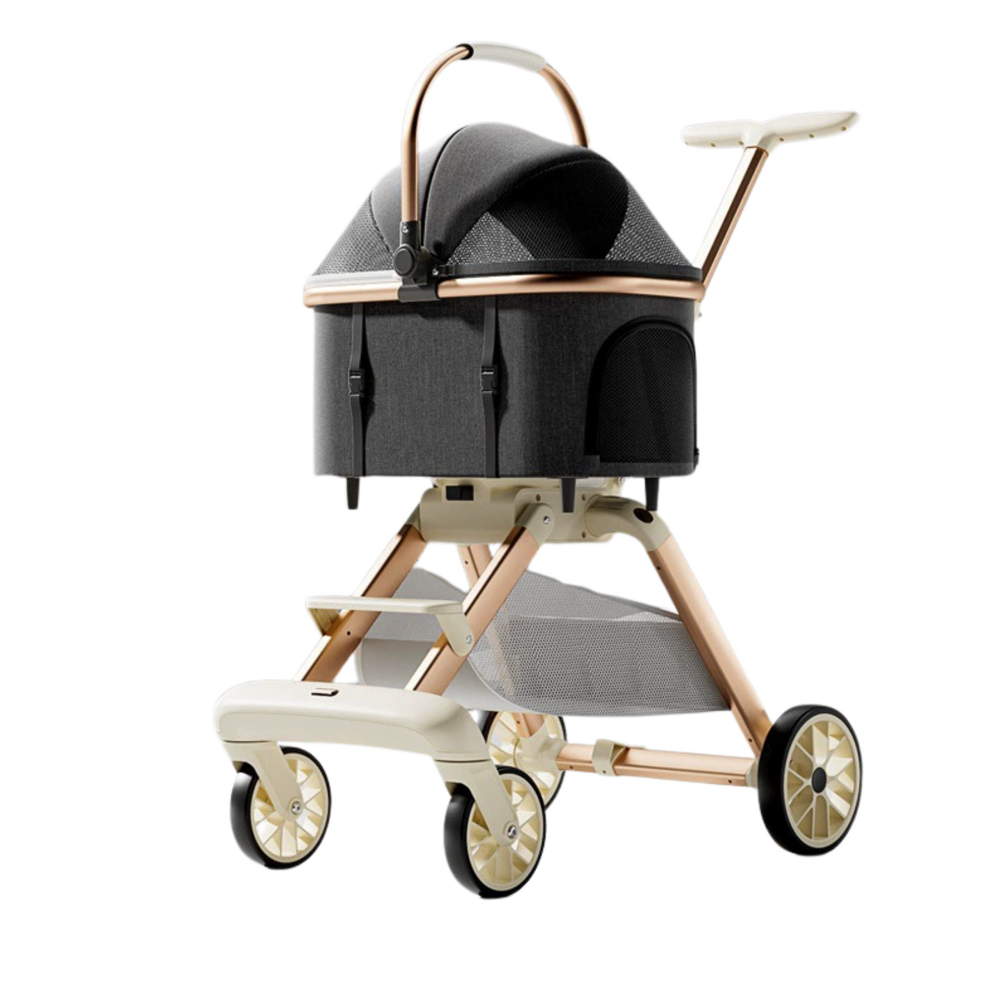 Detachable Pet Stroller – 2-in-1 Pet Carrier & Travel Trolley