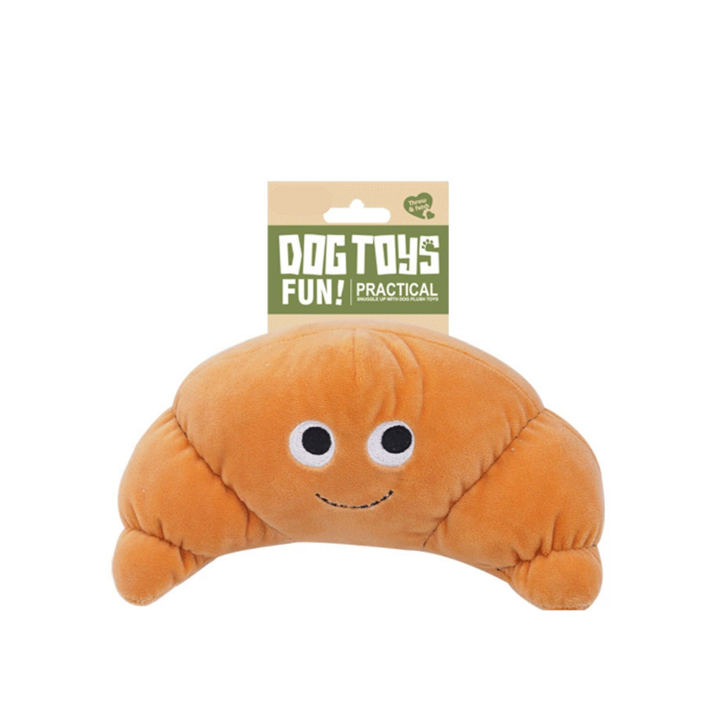Fast Food Plush Squeaky Dog Toys - Croissant