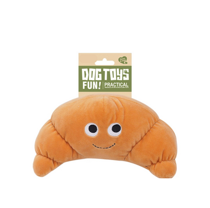 Fast Food Plush Squeaky Dog Toys - Croissant