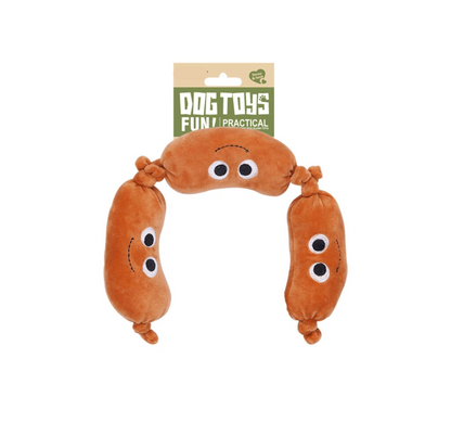 Fast Food Plush Squeaky Dog Toys - Sausage