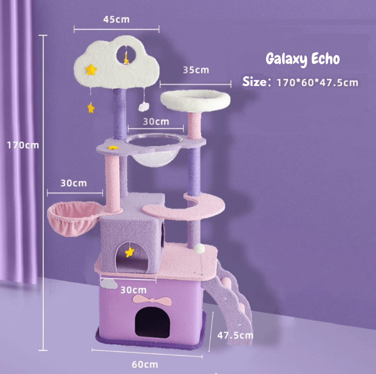 Fantasy Series - Galaxy Echo Super Large Cat Tree With Scratching Post (Height 170cm)