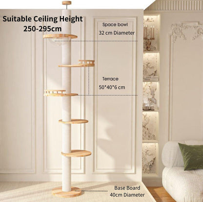 HONEYPOT Cat Floor-to-Ceiling Cat Climbing Frame Cat Tree