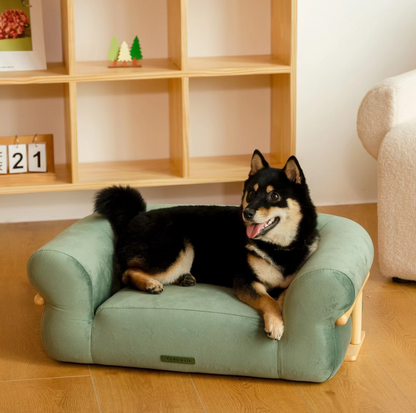 KAMA MUTA Bread Pet Bed - Italian-Inspired Design with Memory Foam and Ash Wood Frame