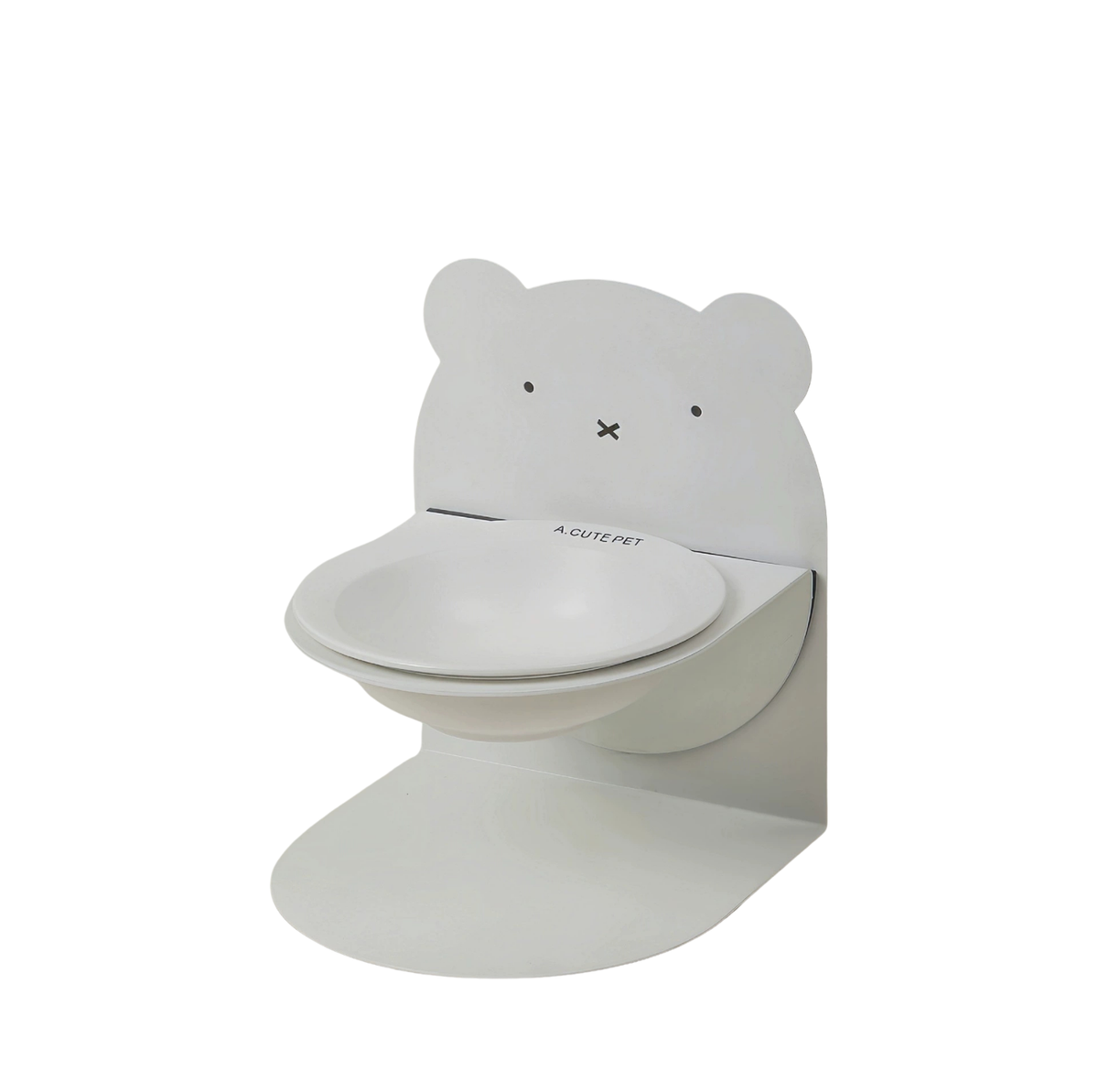 Magnetic Adjustable Elevated Ceramic Pet Bowl with Bear-Shaped Stand