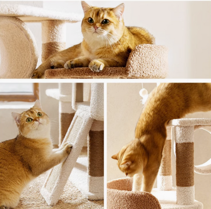 Ona's Cottage Multi-Tier Cat Tree with Cat Scratching Posts