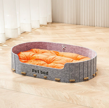 Oval Felt Pet Bed – Large Double-Colour Lounge