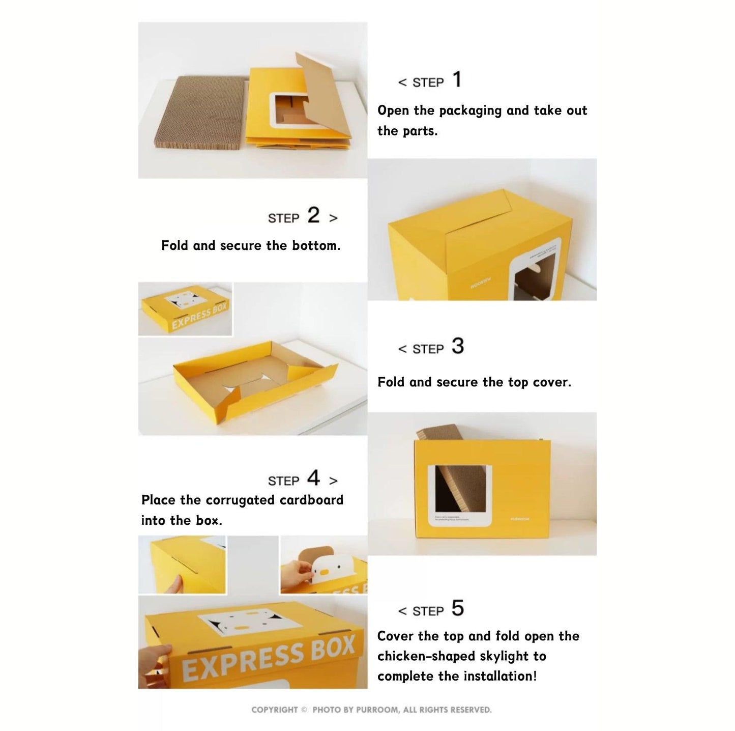 PURROOM Little Chicken Series -  Express Box Themed Cat Scratching Board