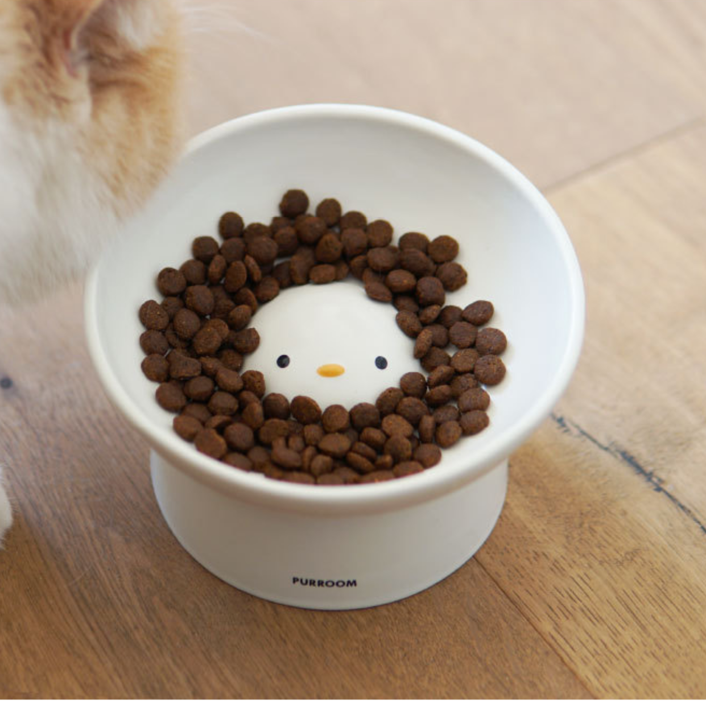 Purroom Little Chicken Series – Ceramic Raised Pet Bowl with Slow-Feeding Chick Design