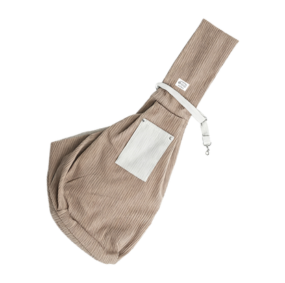 Warm Corduroy Pet Sling Carrier Bag for Small Pets Up to 6 kg