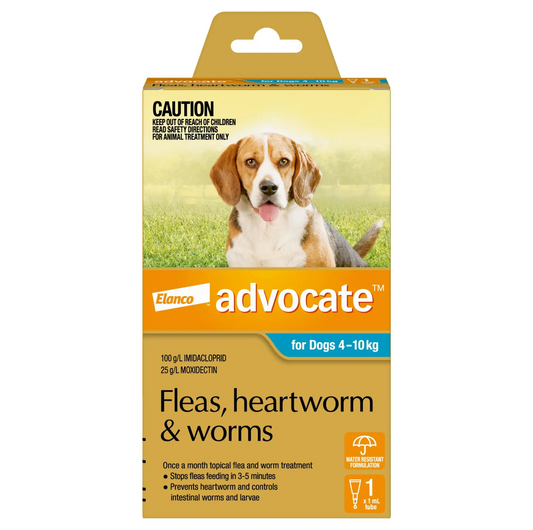 Advocate 4-10kg Dog Spot-On Flea & Worming Treatment - {{product.type}} - PawPawUp