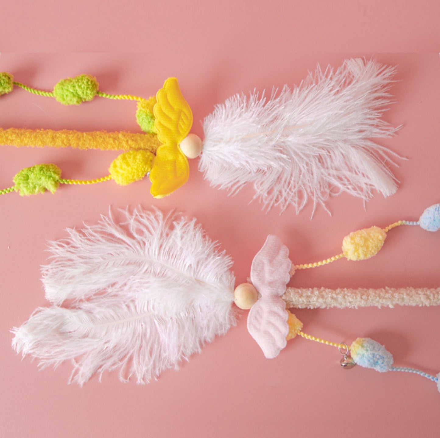Angel Wings Feather Cat Teaser Wand - {{product.type}} - PawPawUp