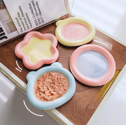 Artisan Ceramic Pet Food Plates Cat Bowl And Small Dog Bowl - {{product.type}} - PawPawUp