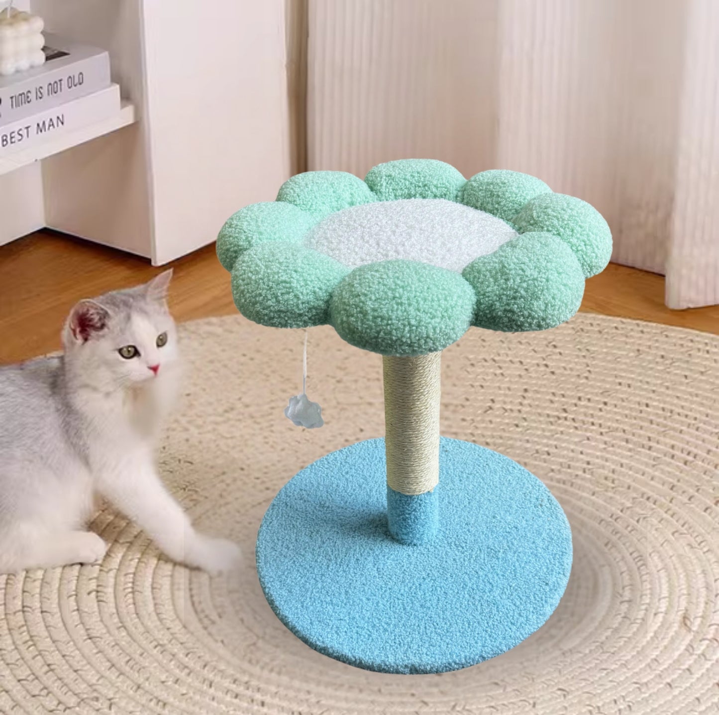 Blue Flower-Shaped Small Cat Tree - {{product.type}} - PawPawUp