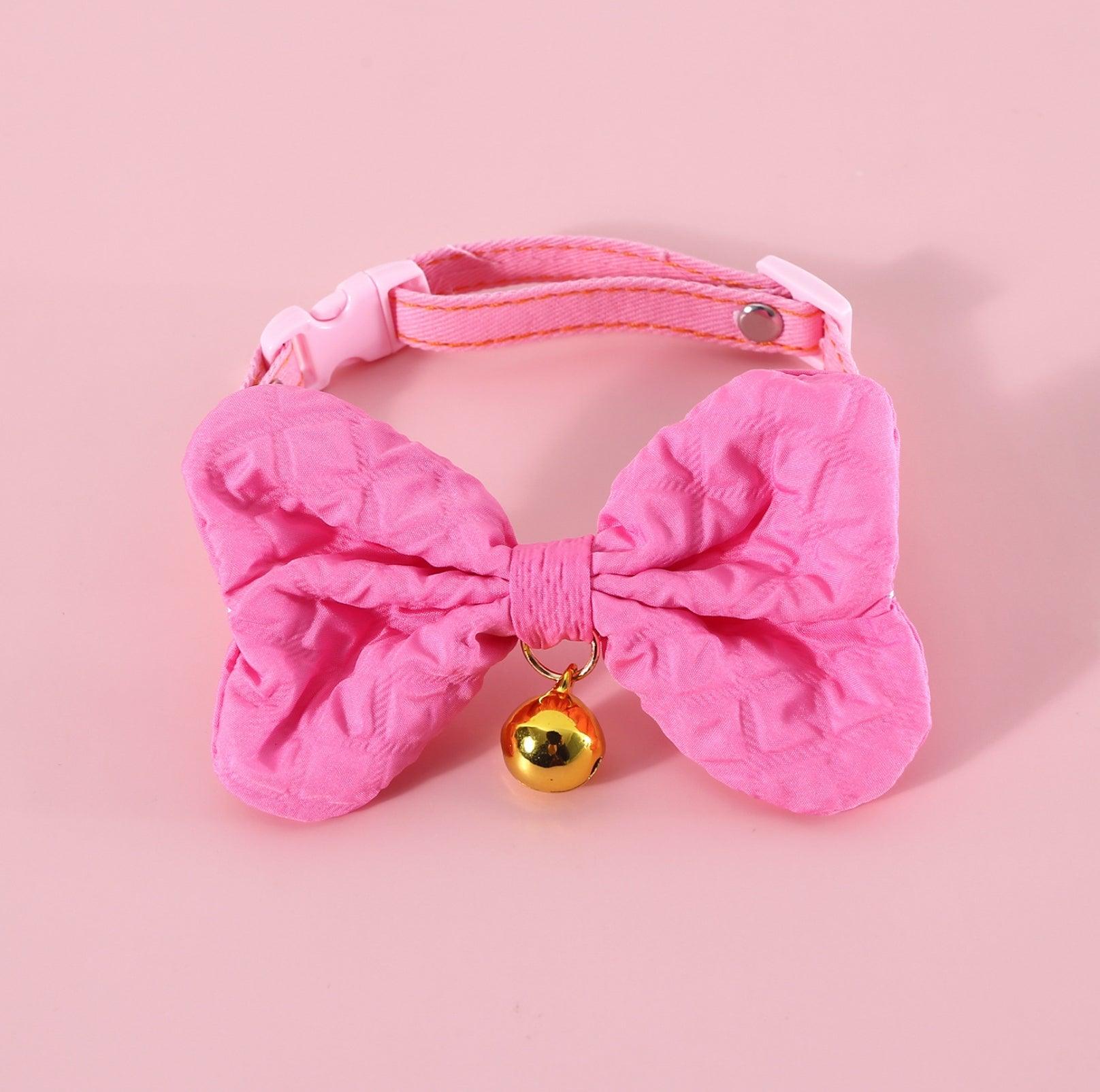Candy-Colored Denim Bowtie Adjustable Pet Collar - {{product.type}} - PawPawUp