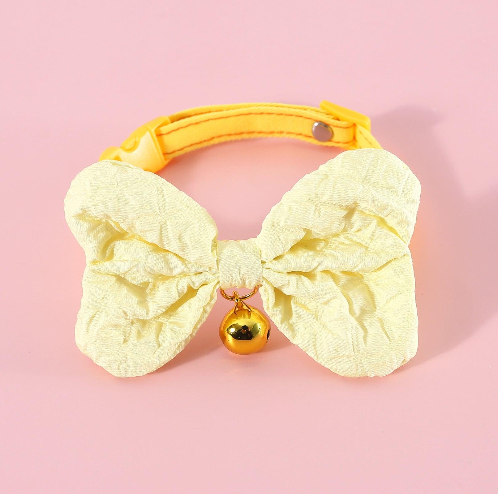 Candy-Colored Denim Bowtie Adjustable Pet Collar - {{product.type}} - PawPawUp